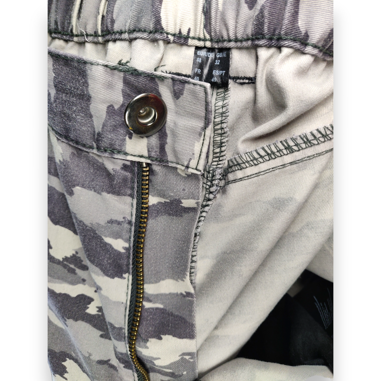 Lidl Grey Camouflage Cargo Work Trousers Men Size W30/L32