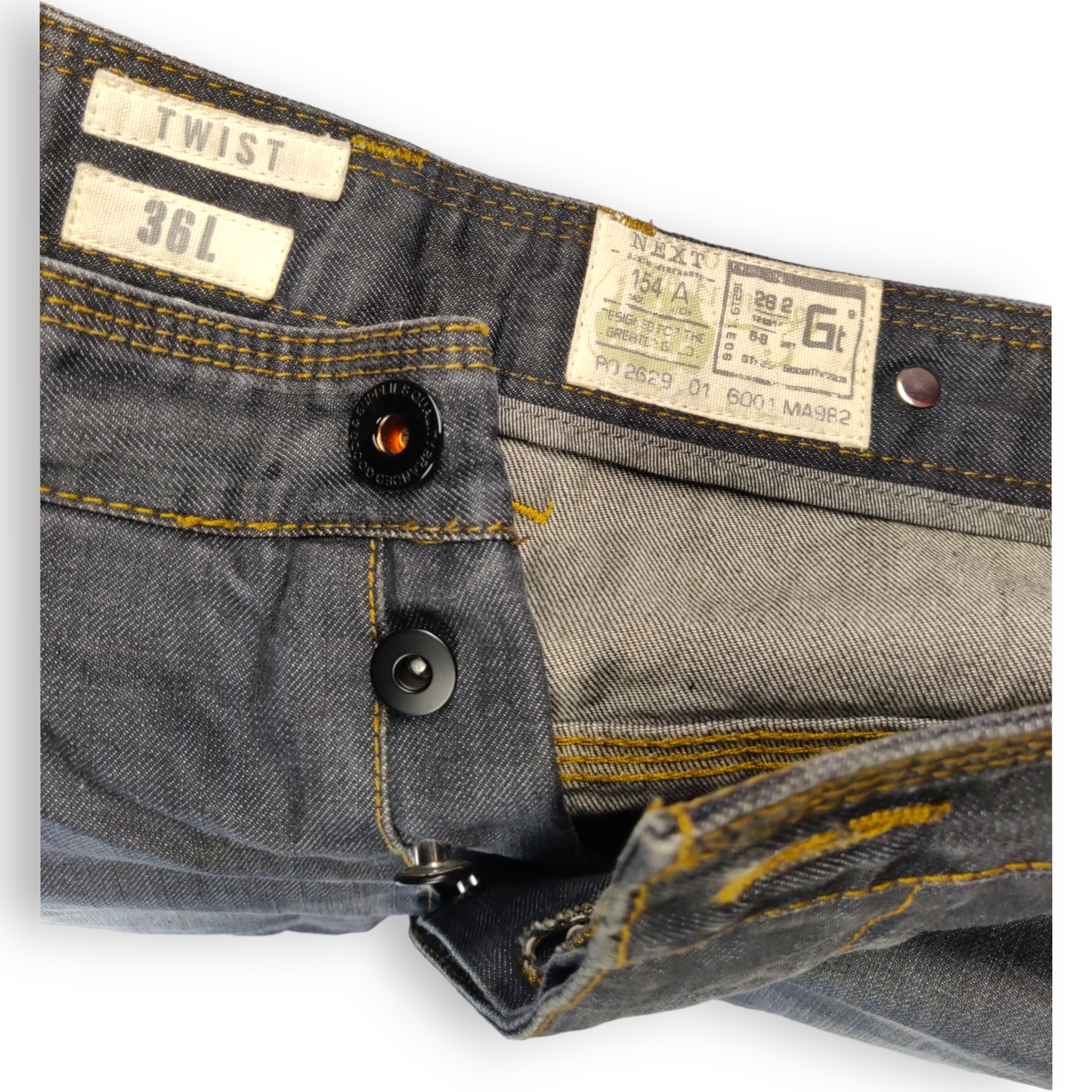 Next Twist 82° Batch Vintage Grey Tapered Jeans Men Size W36/L29