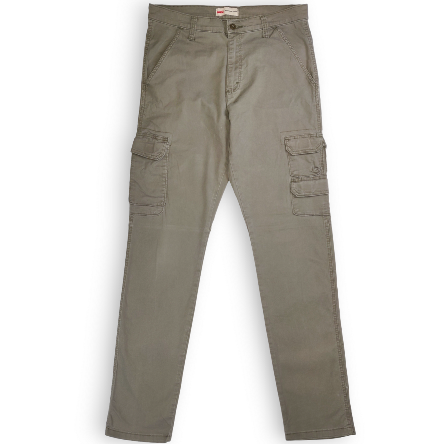 Wrangler Vintage Beige Regular Tapered Cargo Stretch Trousers Men Size W32/L34