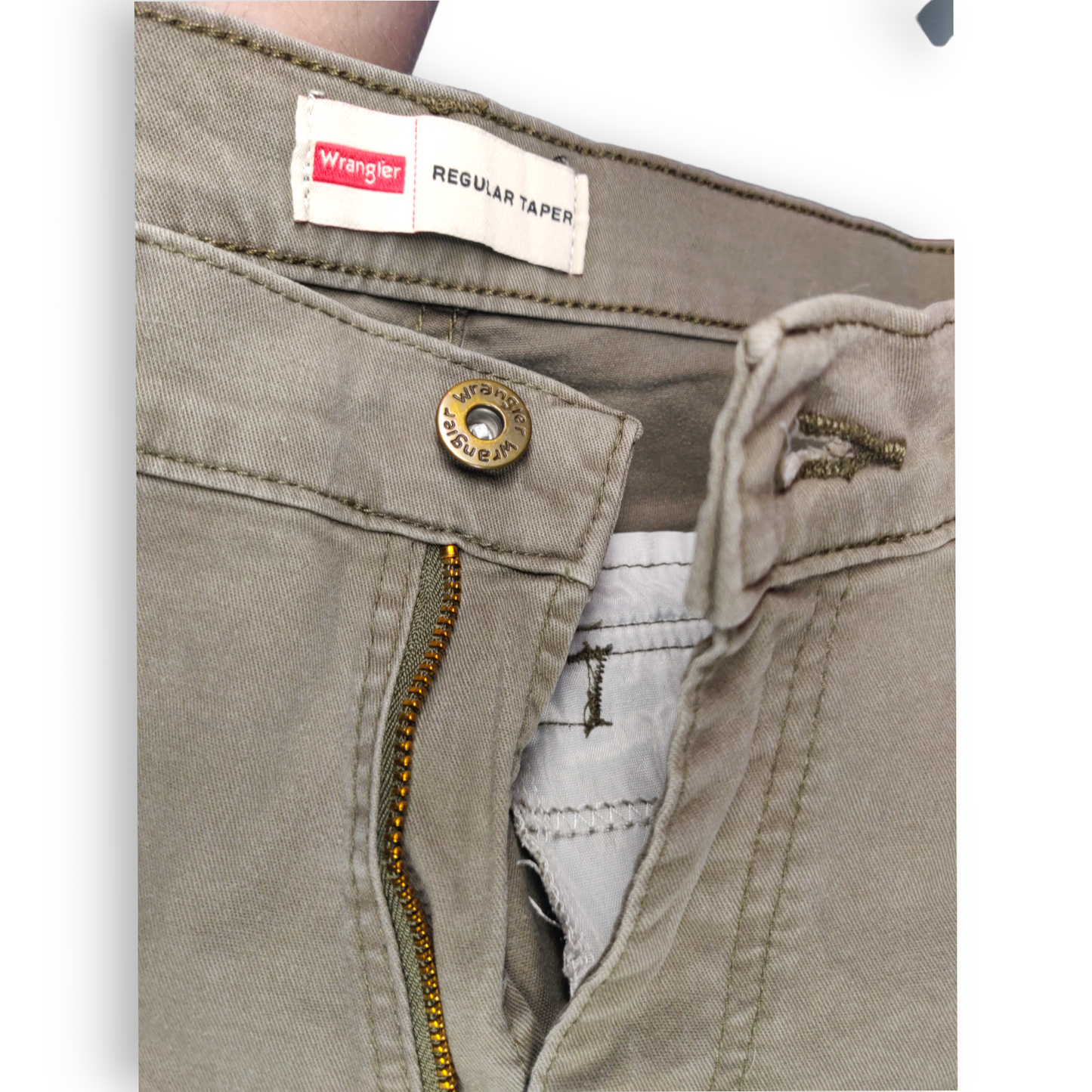 Wrangler Vintage Beige Regular Tapered Cargo Stretch Trousers Men Size W32/L34