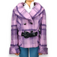 Cinoche Vintage Purple Wool Pea Coat Jacket Women Size Large (EU 44)