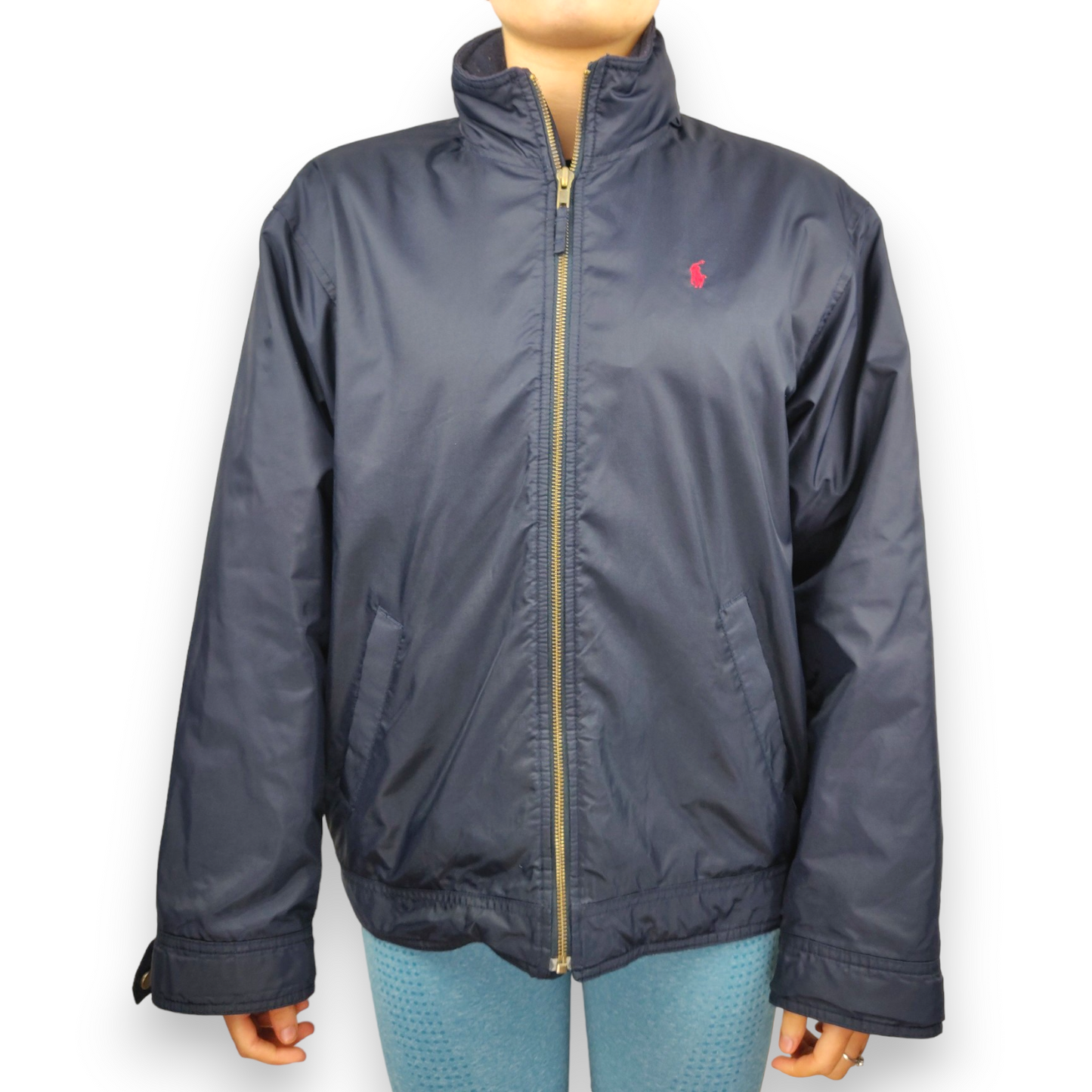 Polo Ralph Lauren Navy Windbreaker Jacket Women Size Large
