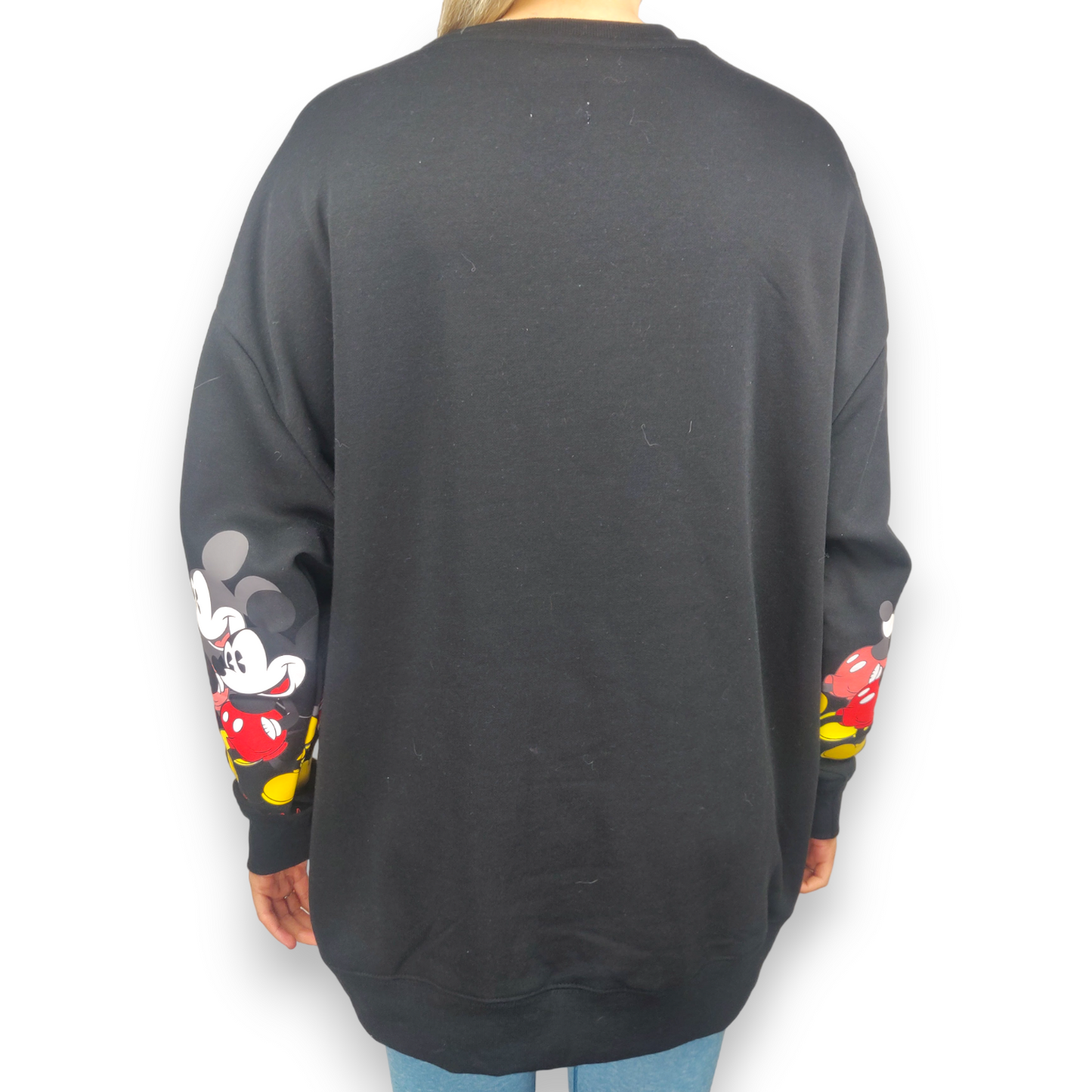 Disney Vintage Classic Mickey Mouse Black Pullover Sweatshirt Women Size Small