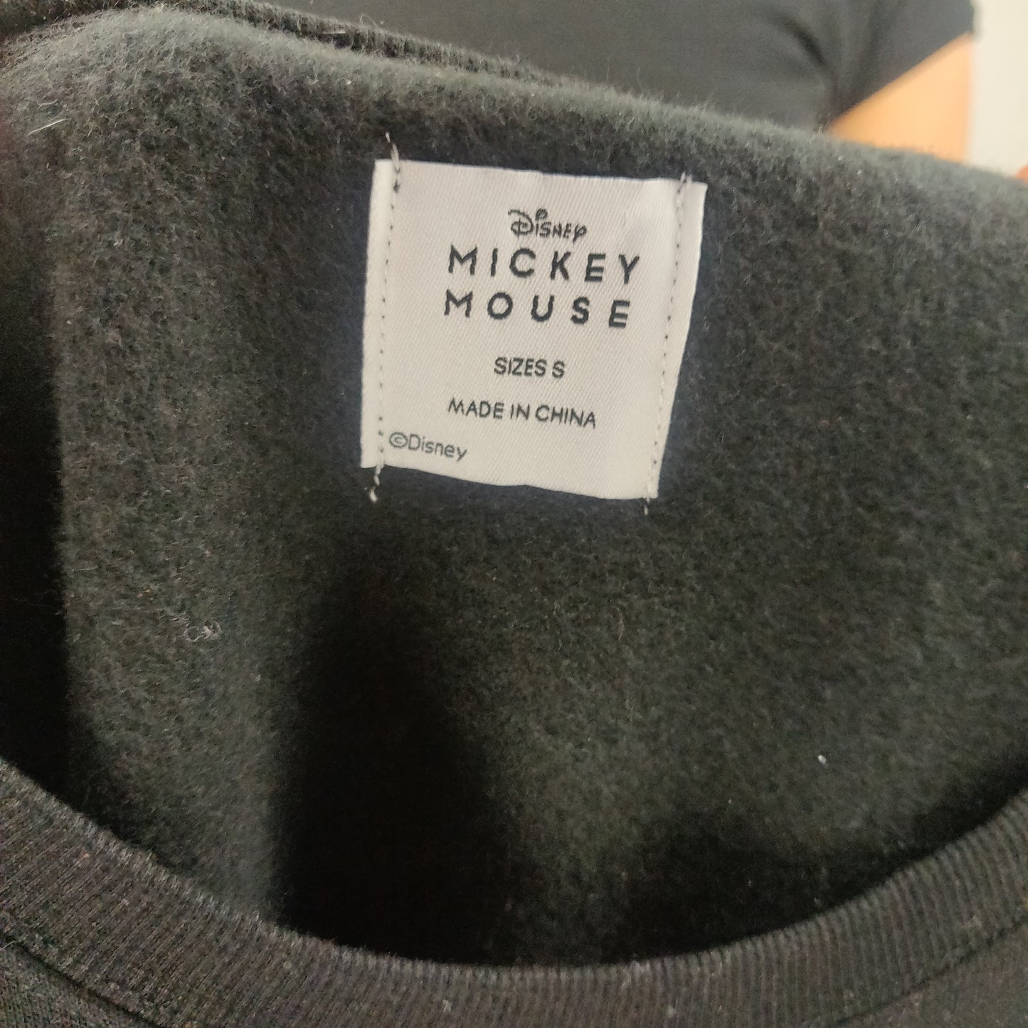 Disney Vintage Classic Mickey Mouse Black Pullover Sweatshirt Women Size Small