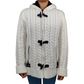 Dolce & Gabbana White Cable Knit Fleece Lined Full-Zip Hoodie Women Size Large