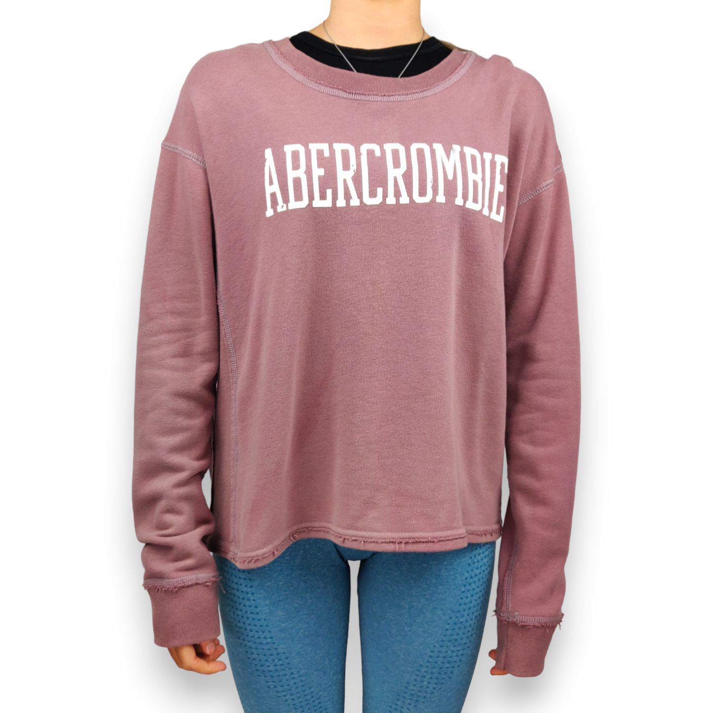 Abercrombie & Fitch Burgundy Crew Neck Pullover Sweatshirt Women Size Small