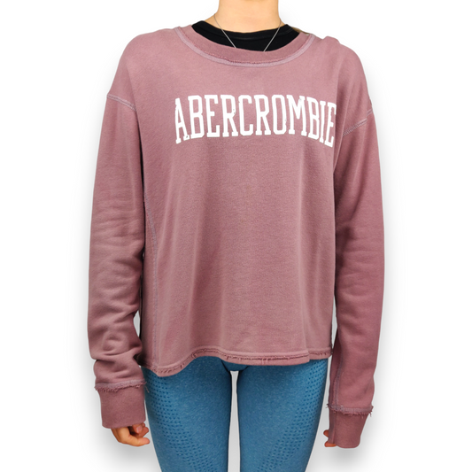 Abercrombie & Fitch Burgundy Crew Neck Pullover Sweatshirt Women Size Small