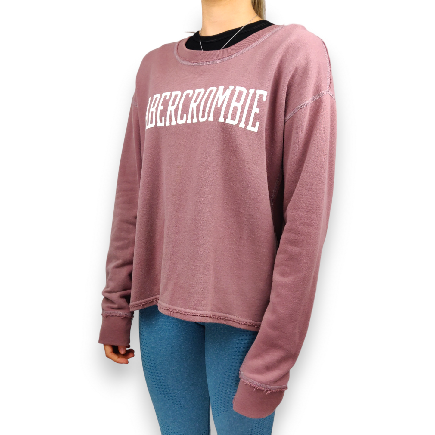 Abercrombie & Fitch Burgundy Crew Neck Pullover Sweatshirt Women Size Small
