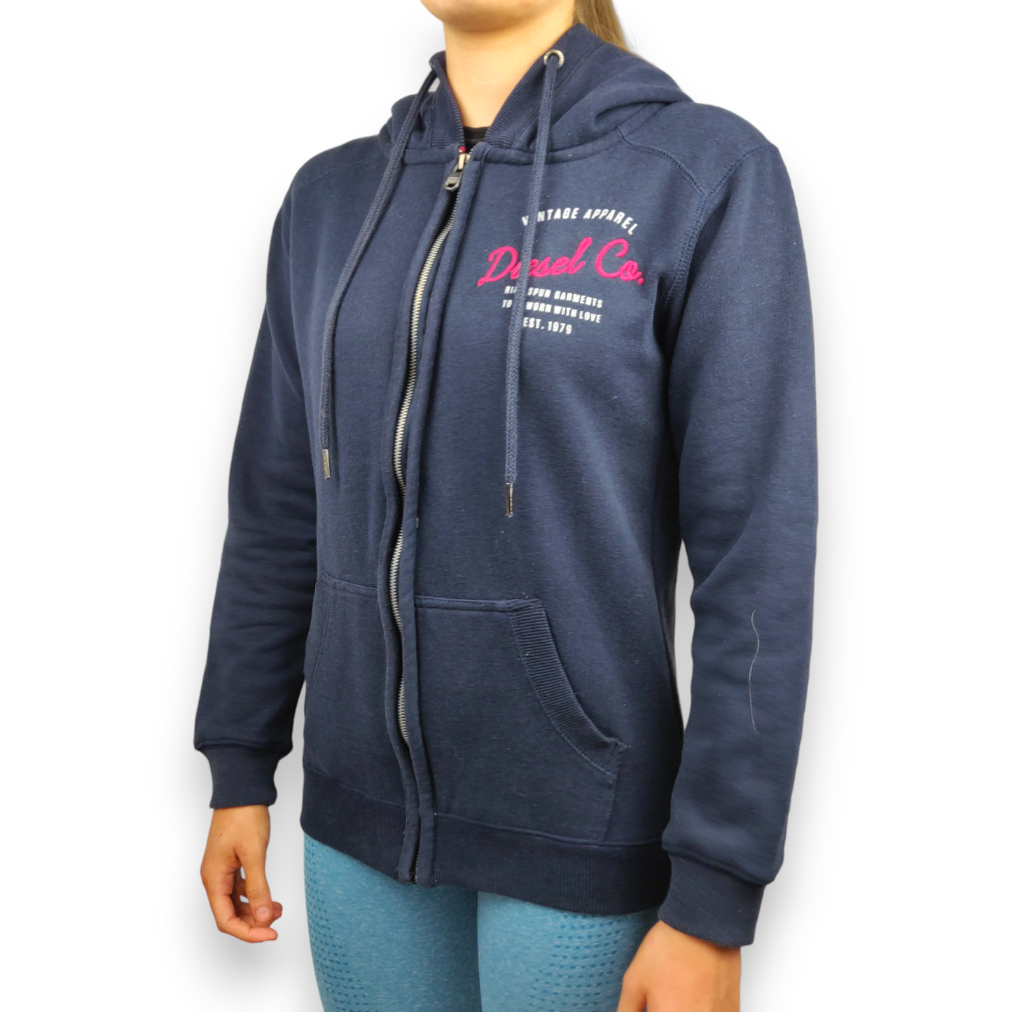 Diesel Vintage Navy Full-zip Hoodie Women Size Small