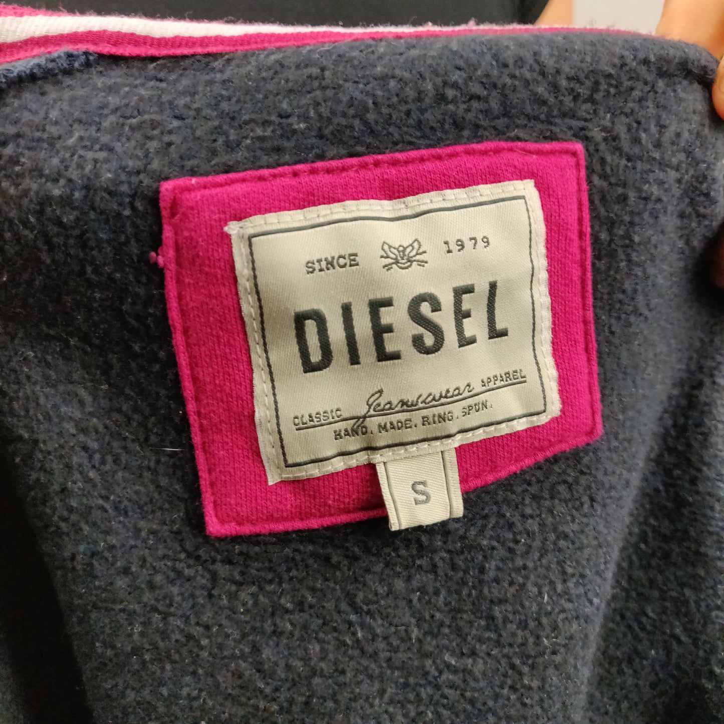 Diesel Vintage Navy Full-zip Hoodie Women Size Small