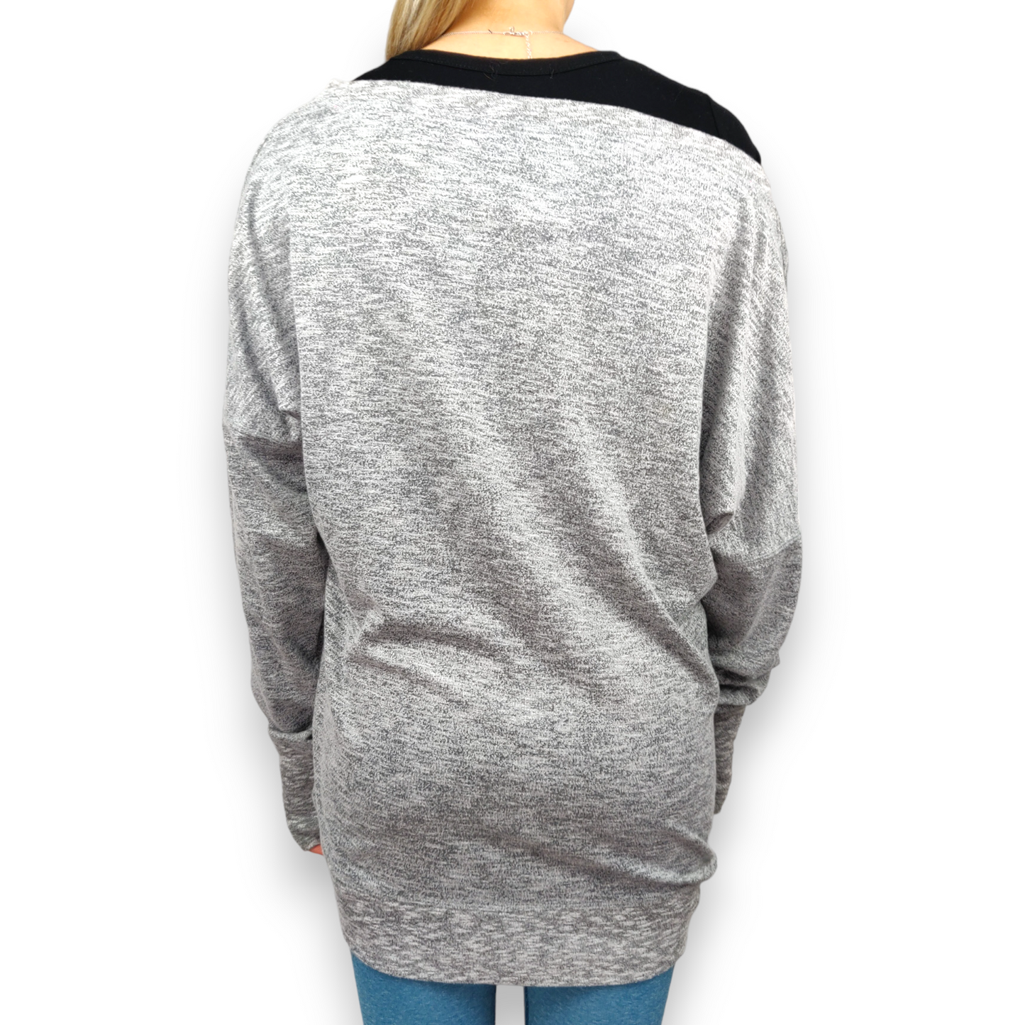 Superdry Sport Grey Off Shoulder Pullover Sweatshirt Women Size Medium