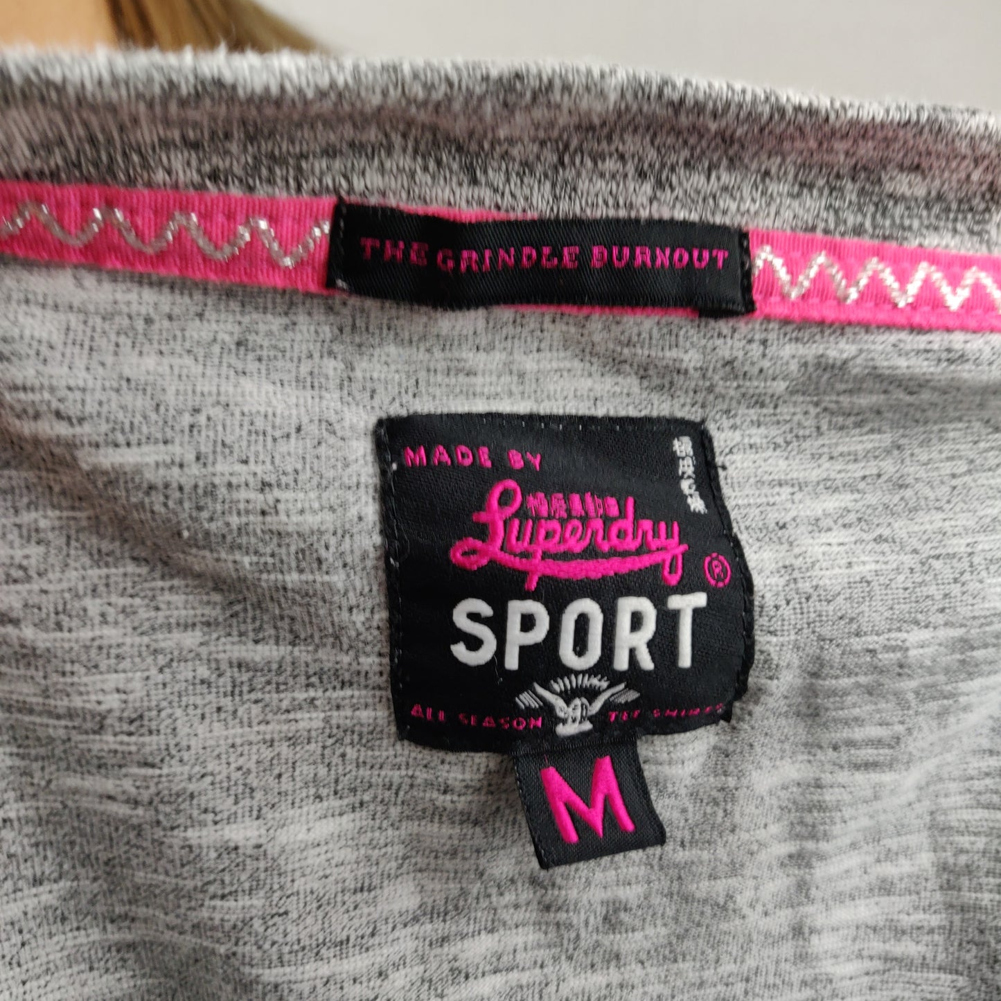 Superdry Sport Grey Off Shoulder Pullover Sweatshirt Women Size Medium