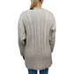 Cladurnic Irish Heritage Vintage White Merino Wool V-Neck Jumper Women Medium