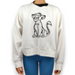 Disney The Lion King White Wide Cropped Pullover Sweatshirt Women Size Medium