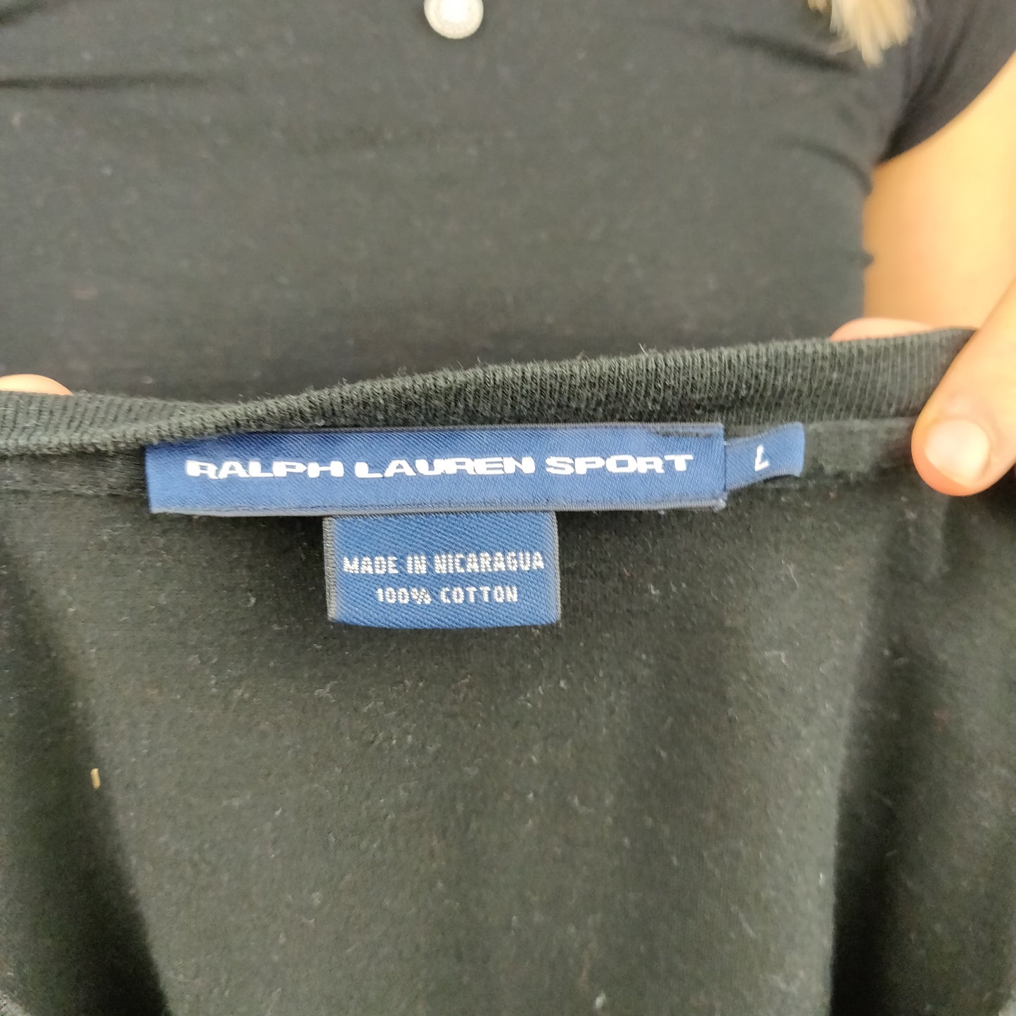 Ralph Lauren Sport Black Cotton Short Sleeve T-Shirt Women Size Large