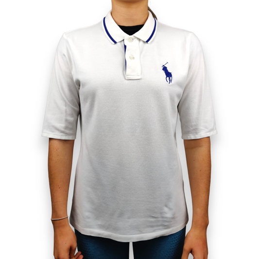 Polo Golf Ralph Lauren Vintage White Short Sleeve Polo Shirt Women Size Medium
