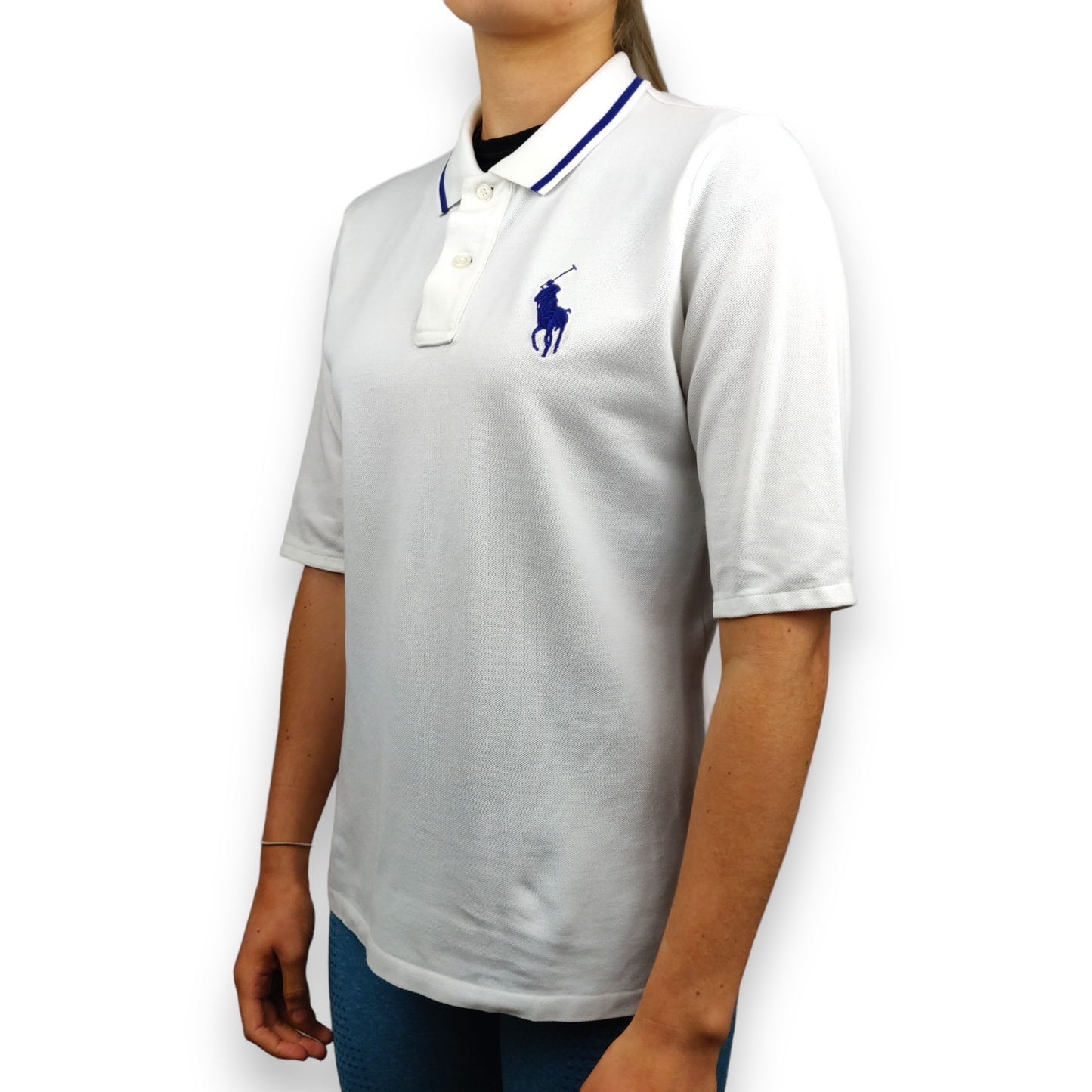 Polo Golf Ralph Lauren Vintage White Short Sleeve Polo Shirt Women Size Medium