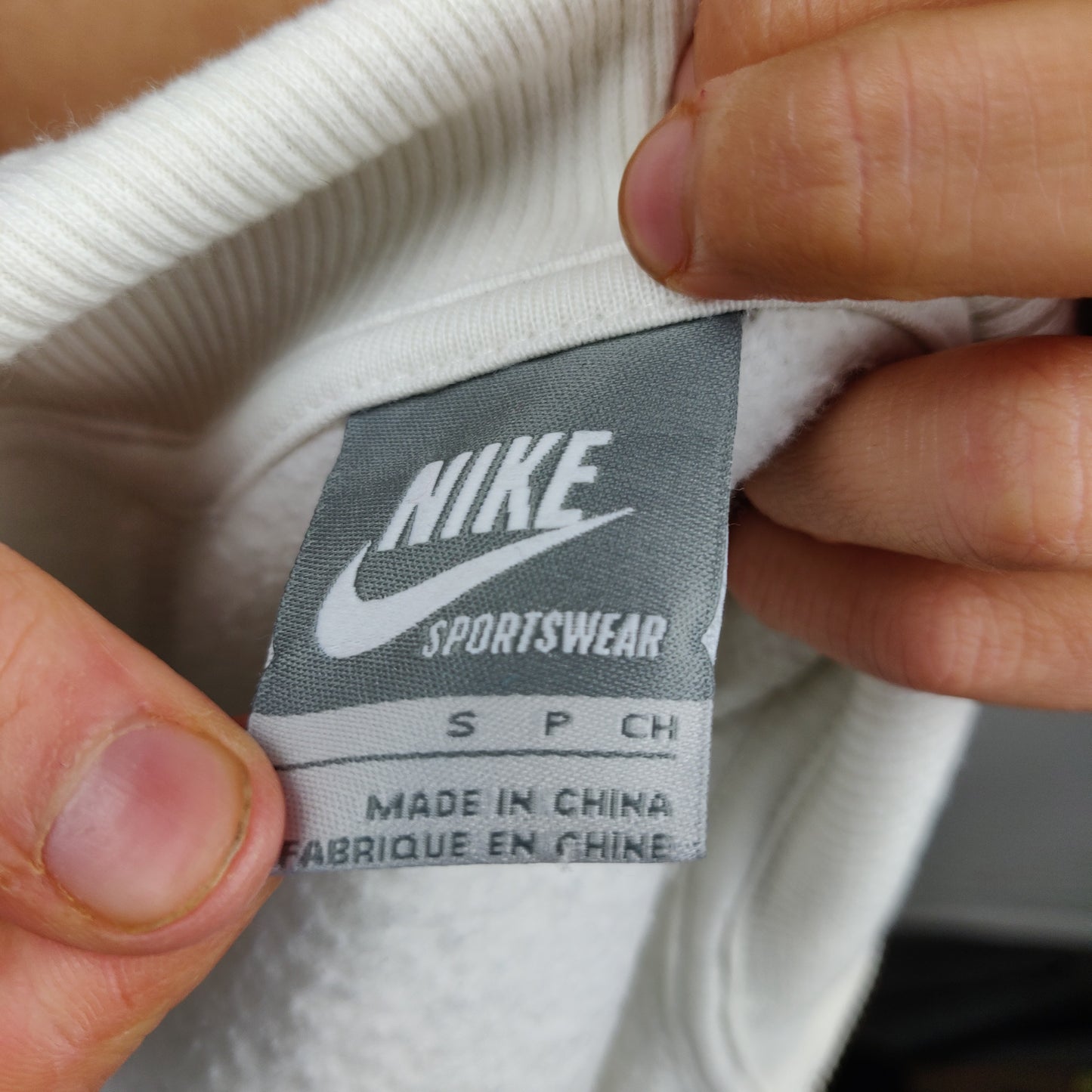 Nike Sportswear Vintage White Full-Zip Sweatshirt Women Size Small