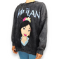 Bershka Disney Mulan Black Oversized Pullover Sweatshirt Women Size XS