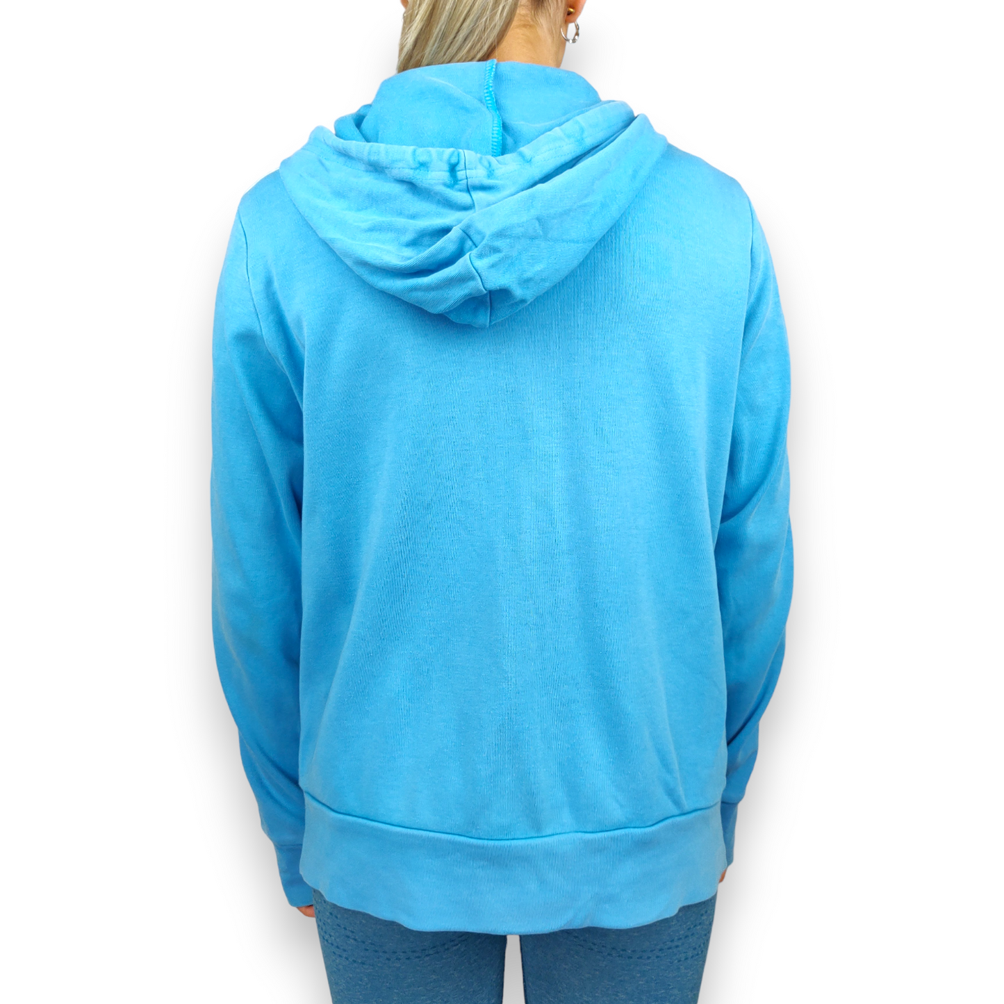 Adidas Performance Essentials Blue Full-zip Hoodie Women Size UK 18