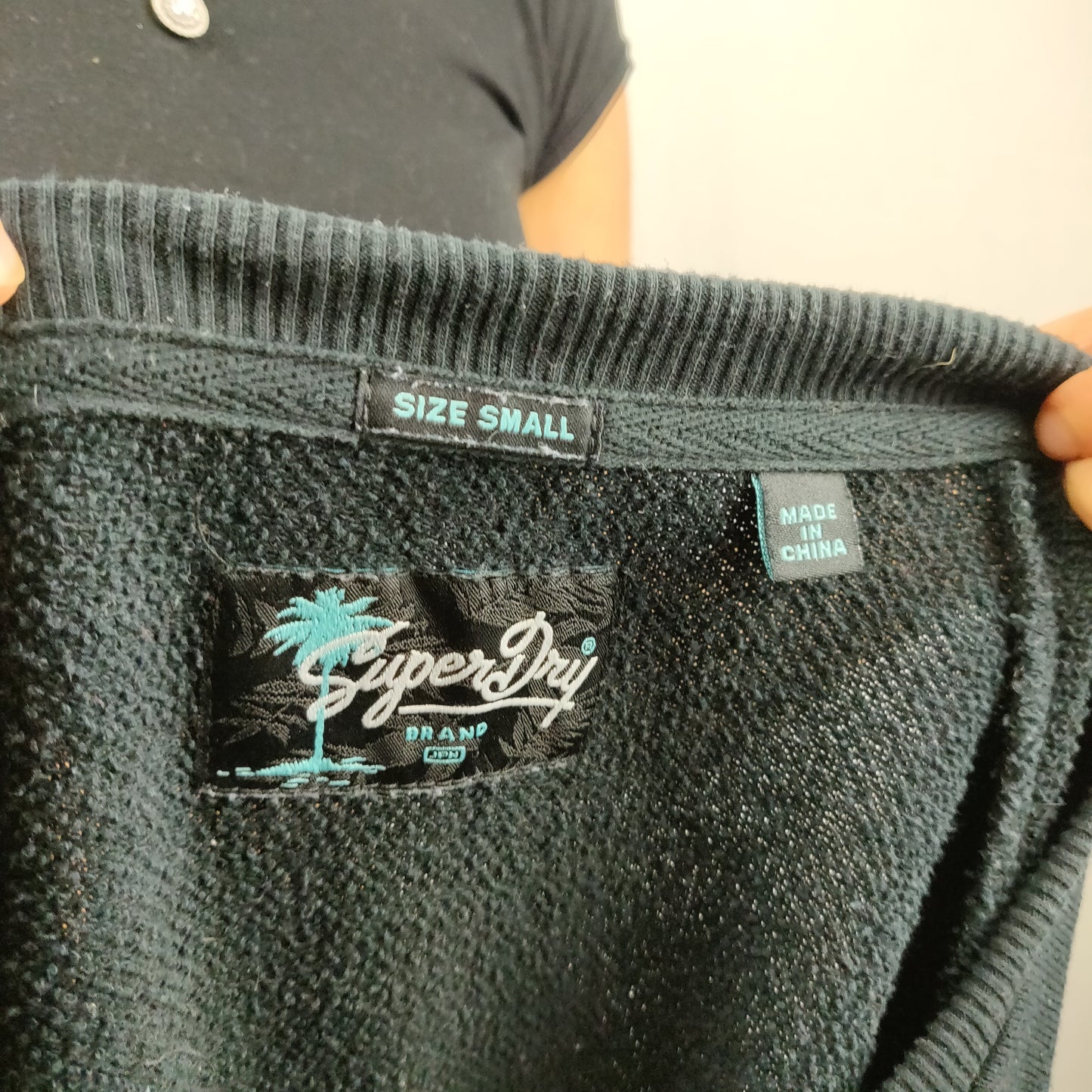 Superdry Black Cali 1965 Crew Neck Pullover Sweatshirt Women Size Small