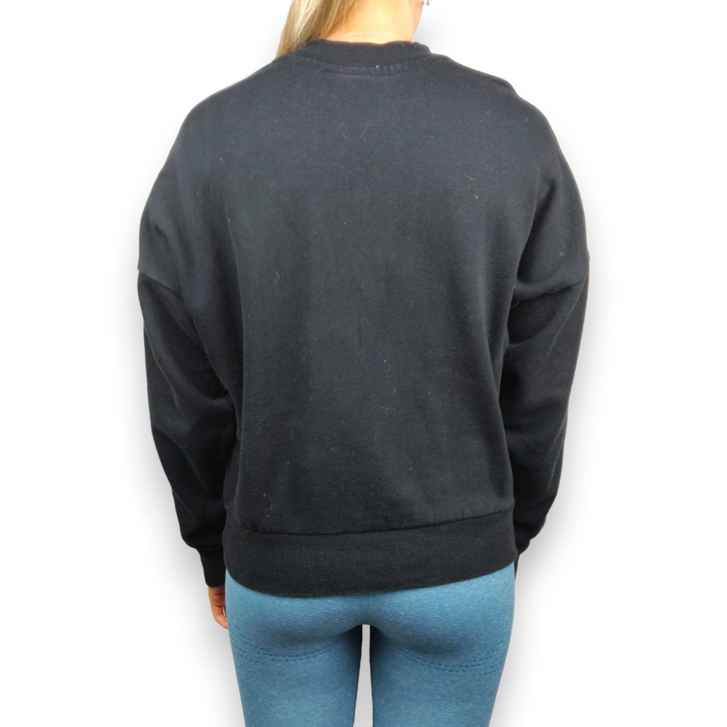 Diesel Black Spell Out Logo Oversized Pullover Sweatshirt Women Size XS