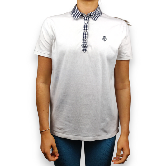 Ralph Lauren Active Vintage White Short Sleeve Polo Shirt Women Size Medium