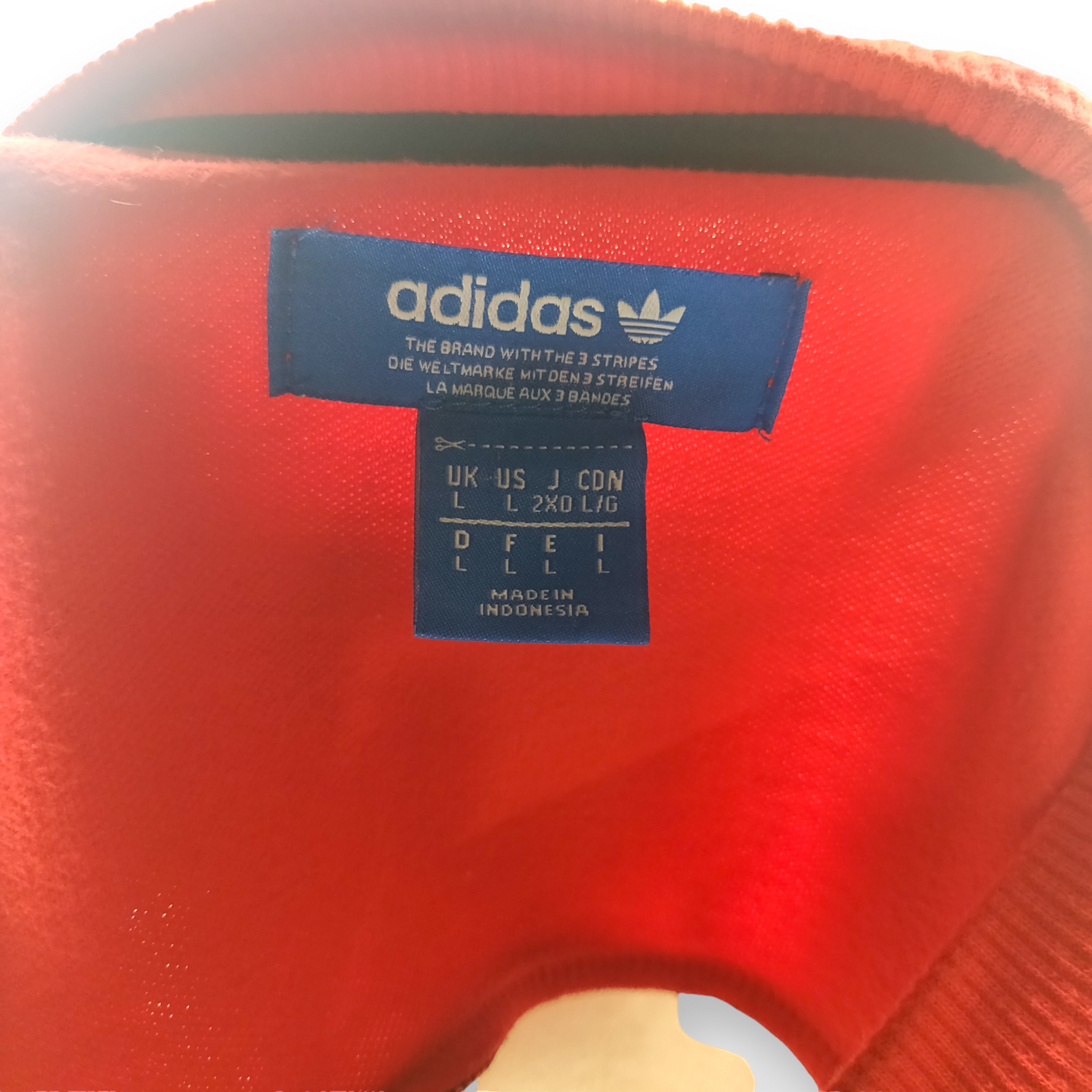 Adidas Red Block Core Crew Neck Pullover Sweatshirt Men Size Large
