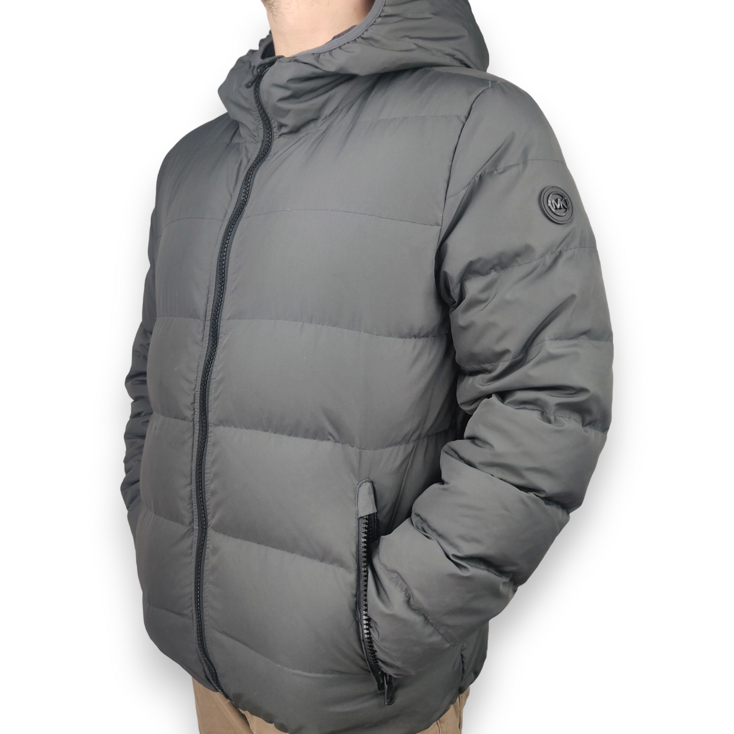 Michael Kors Premium Down Insulated Grey Puffer Jacket Men Size Large