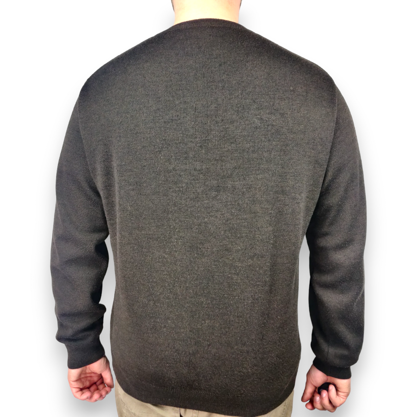 Baileys Vintage Brown V-Neck Pullover Jumper Men Size Large