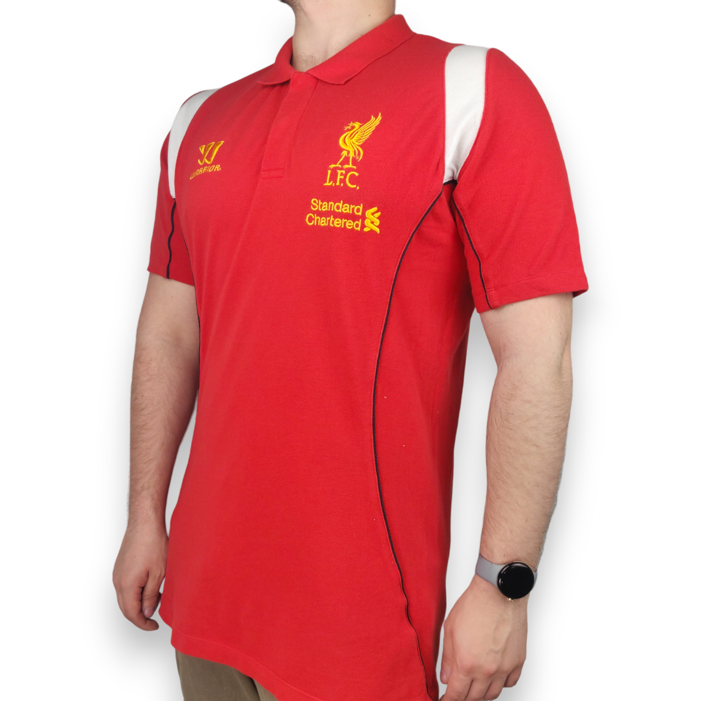 LFC Liverpool 2014/15 2015 Warrior Red Football Polo Shirt Men Size Large