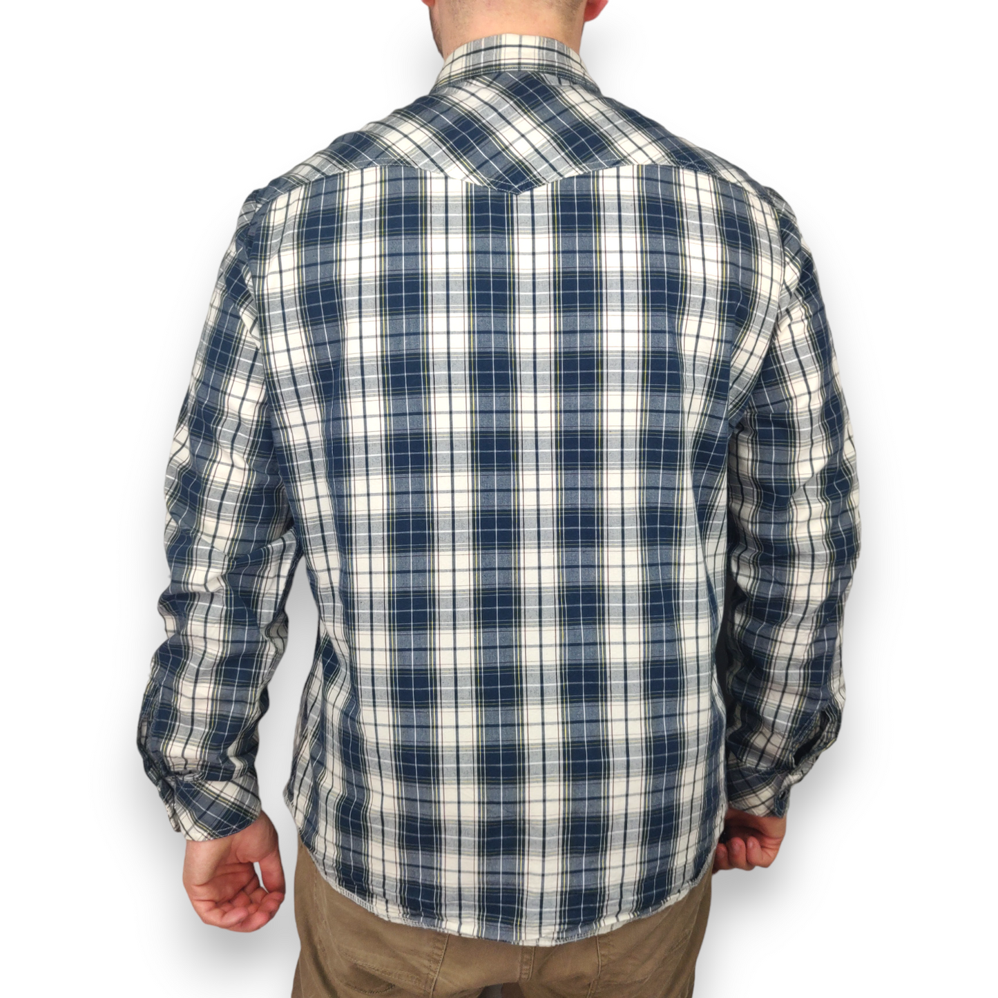 Lee Vintage Blue/White Long Sleeve Checked Shirt Men Size XL