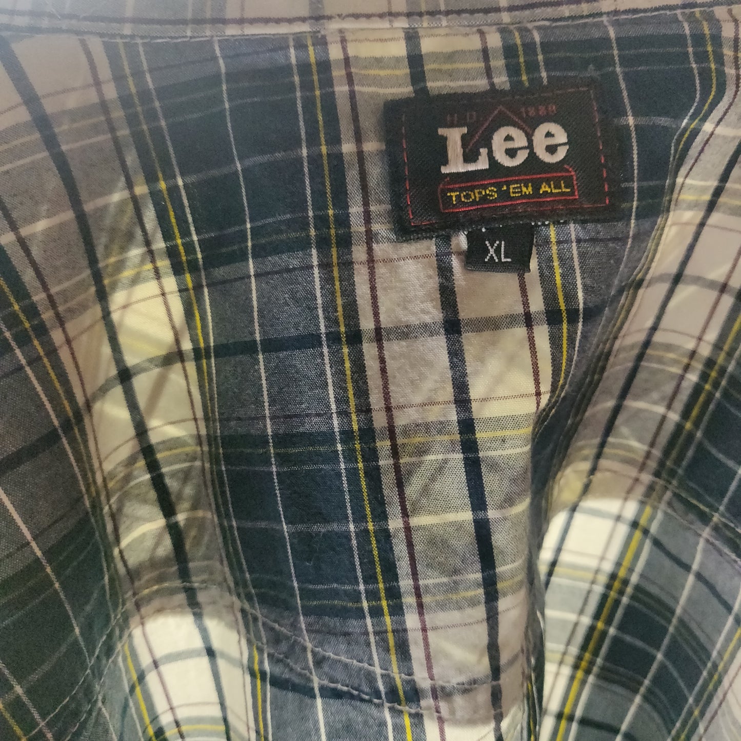 Lee Vintage Blue/White Long Sleeve Checked Shirt Men Size XL