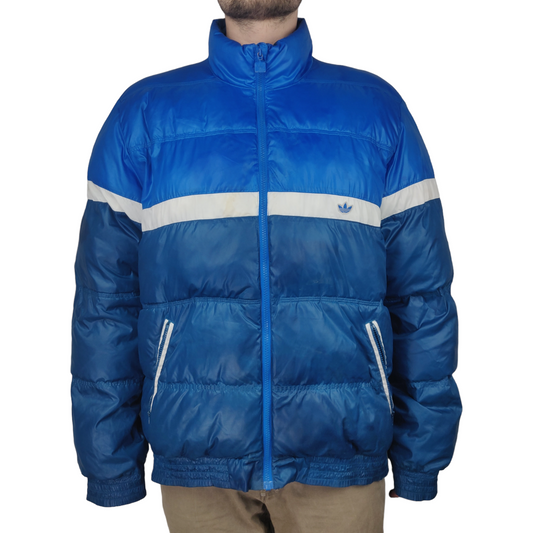 Adidas Blue Down Insulated Puffer Jacket Men Size XL