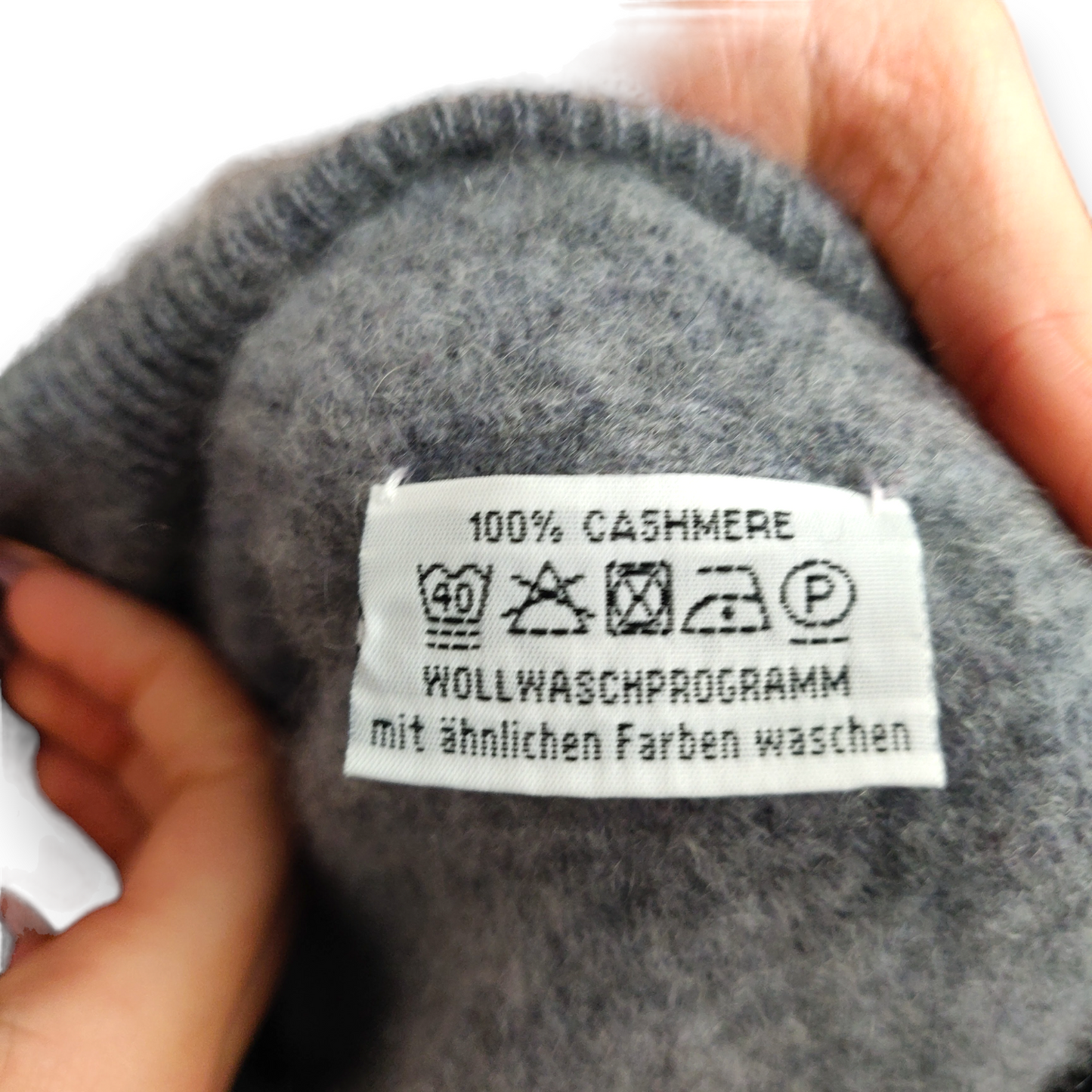 Yorn Grey 100% Cashmere High Neck Pullover Jumper Sweater Women Size Medium