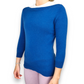 John Lewis 100% Cashmere Blue Boat Neck Pullover Jumper Sweater Women Size Small