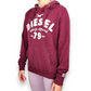 Diesel Vintage Burgundy Embroidered Pullover Hoodie Women Size Medium