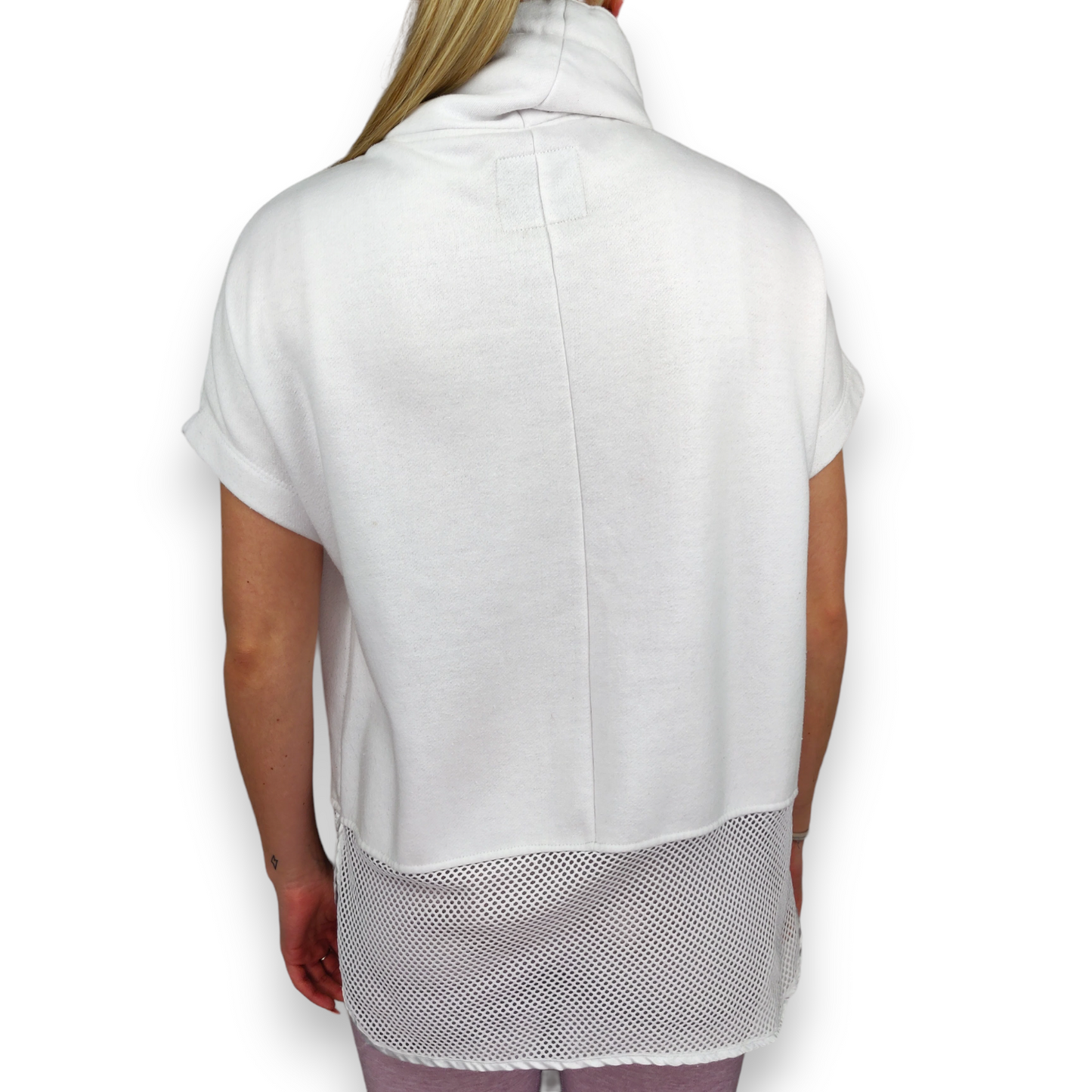 Diesel Vintage White Short Sleeve Pullover High Neck Sweatshirt Women Size XS