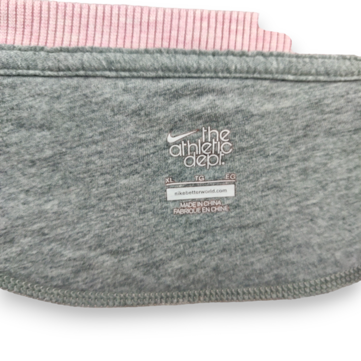 Nike Athletic Dept. Pink Oversized Off Shoulder Short Sleeve Sweatshirt Women Size XL