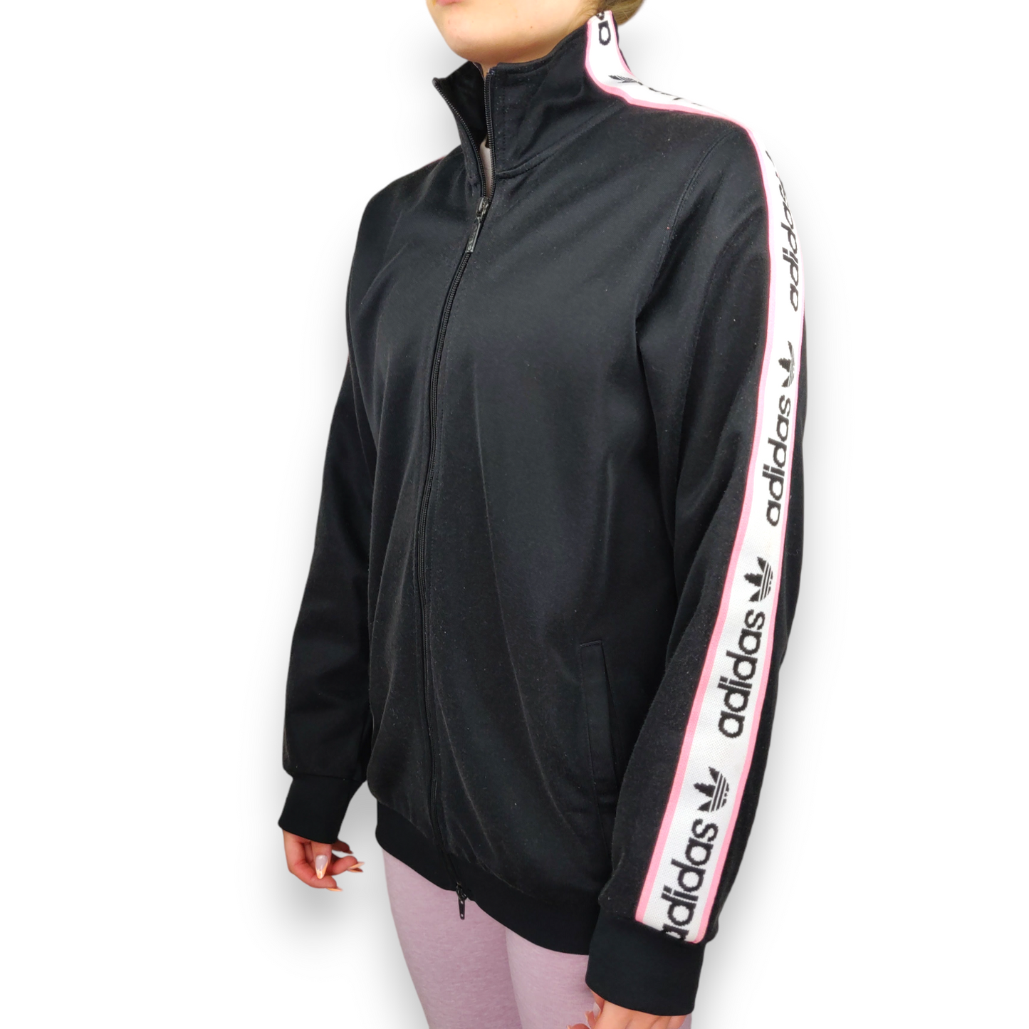 Adidas x Kylie Jenner Falcon Black Trefoil Full-Zip Track Jacket Women Size UK 10