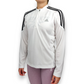 Adidas White Long Sleeve Half Zip Running Training Top T-Shirt Women Size UK 12