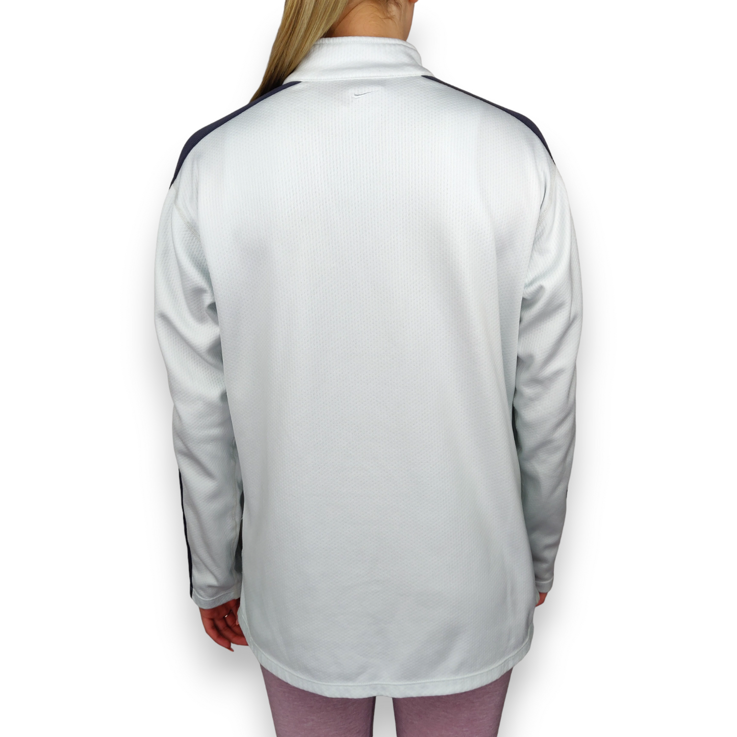 Nike Vintage Light Blue Long Sleeve Half-Zip Running Training Top T-Shirt Women Large