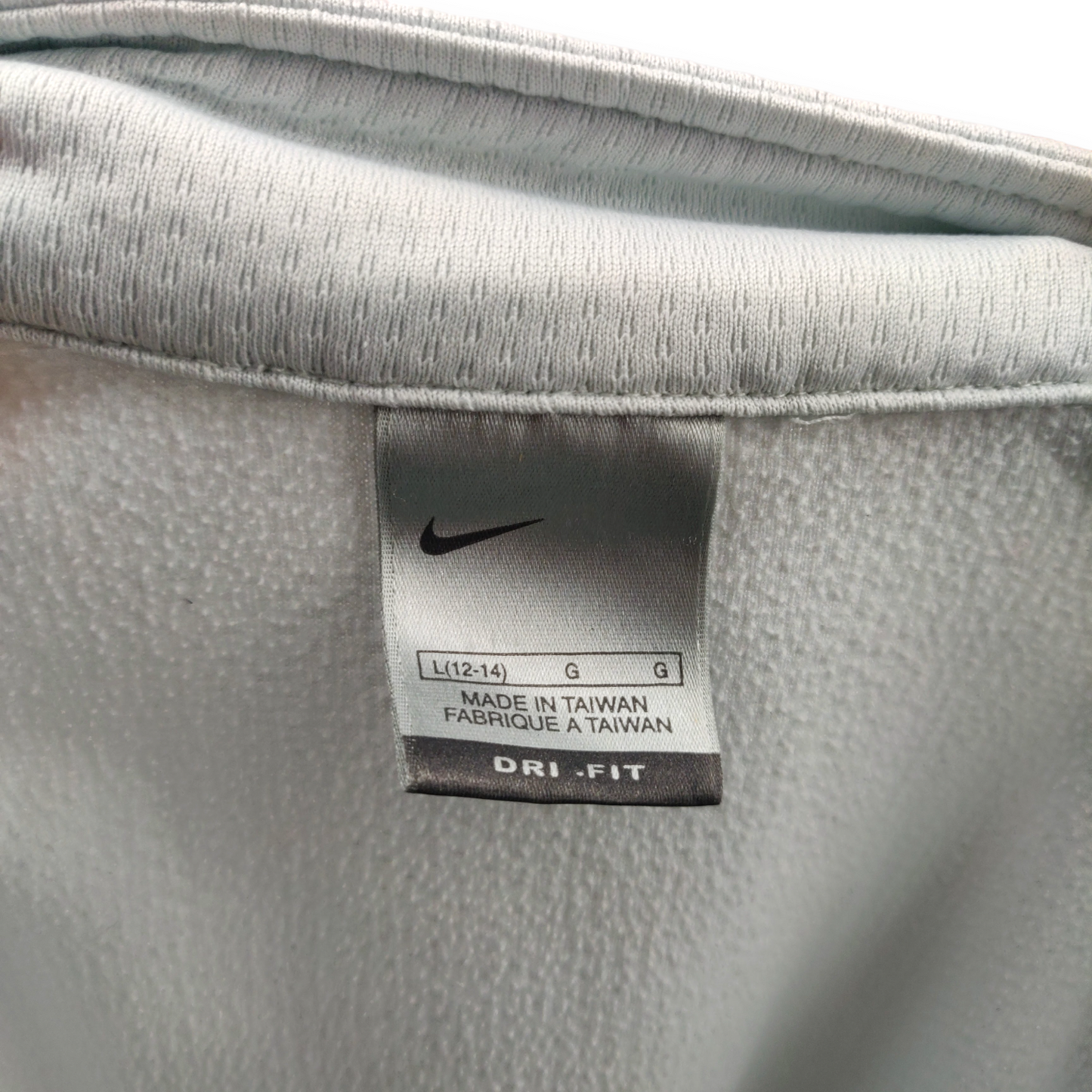 Nike Vintage Light Blue Long Sleeve Half-Zip Running Training Top T-Shirt Women Large