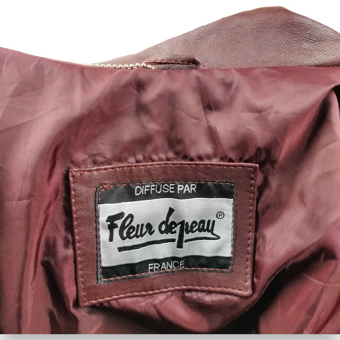 Fleur De Peau Vintage Brown Collared Leather Blazer Jacket Women Size Medium
