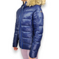Moncler Vintage Blue Fur Hood Down Quilted Puffer Jacket Women Size Medium