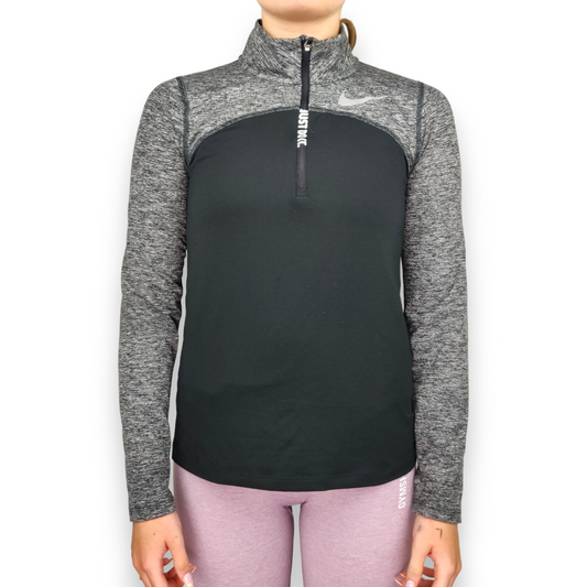 Nike Dri-Fit Element Black Half-Zip Running Training Top T-Shirt Women Size XS ~ 938909-010