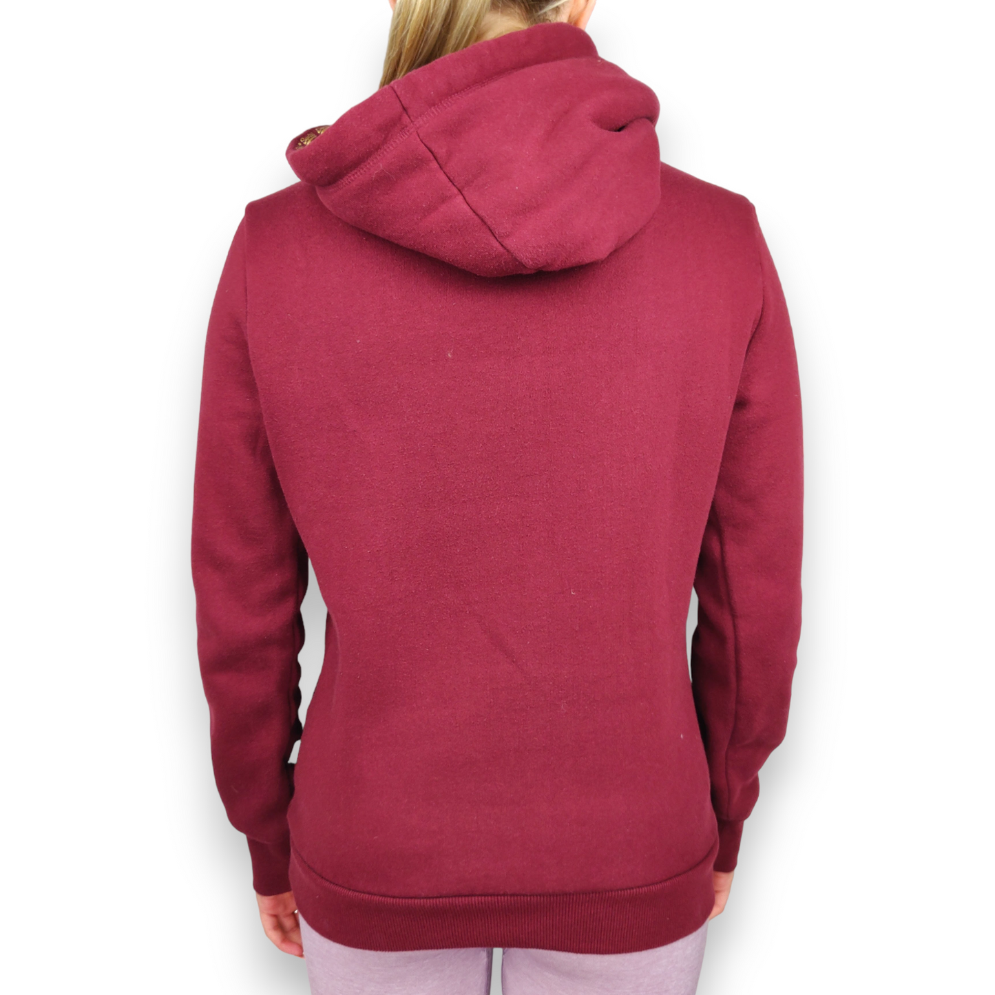 Superdry Burgundy Embroidered Pullover Hoodie Women Size Small UK 8