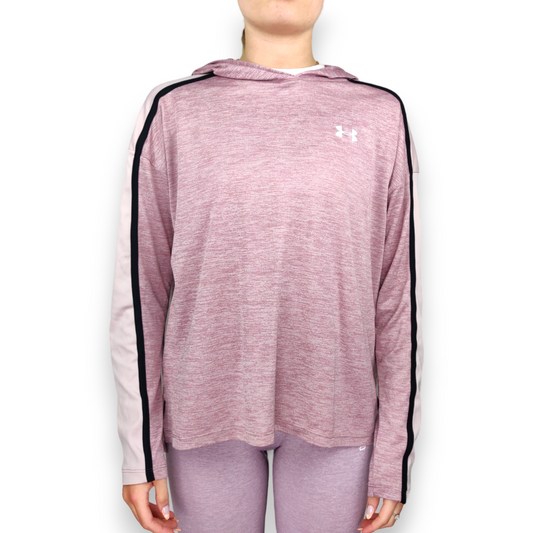 Under Armour Pink Activewear Loose Fit Pullover Hoodie Tech Twist Women Size Small