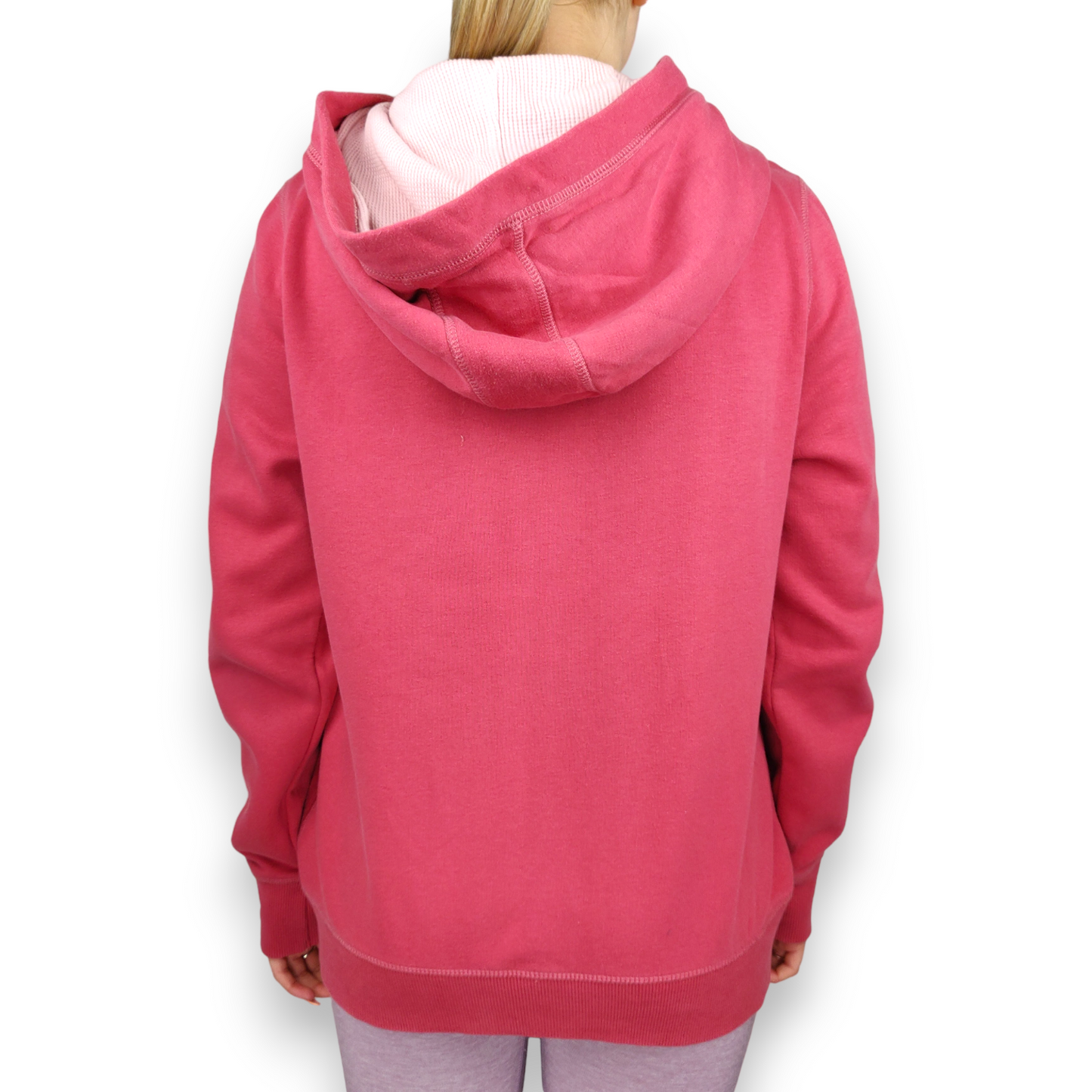 Tommy Hilfiger Pink Embroidered Full-Zip Hoodie Women Size Large