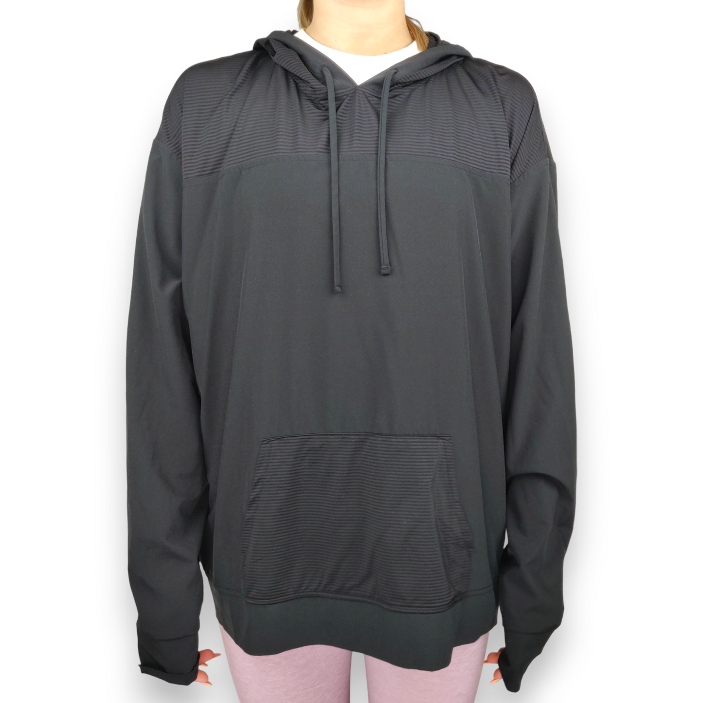 Victoria’s Secret Sport Black Loose Fit Pullover Hoodie Women Size Medium